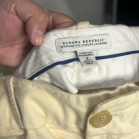 !SOLD! BANANA REPUBLIC Jacks on Fit US 2 Wideleg Beige Wool Soft Straight Cut - Picture 8 of 9